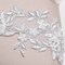 1 Pair Silver White Alencon Lace Applique with Sequins and Elongated Leaf Design
